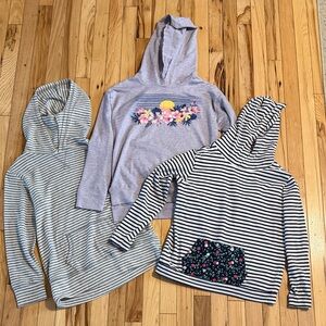 Floral and Striped Kids Hoodies Trio
